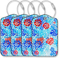 Luggage Tags for Suitcases-Leather Luggage Tag 4 Pack with Loops Hawaii Cute Bag/Backpack/Suitcase Tags Travel Essentials for Flying