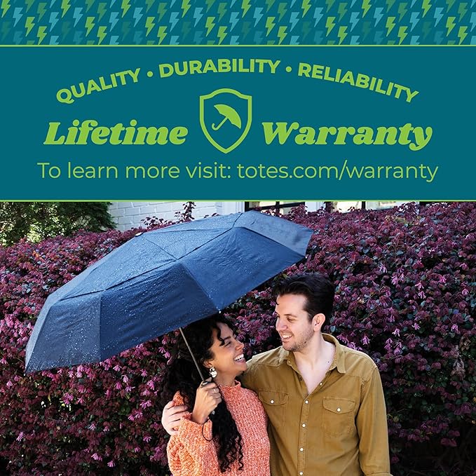 totes Men's and Women's Ultimate Folding Umbrella with Auto Open Close Windproof Sun Protection