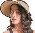 Joywant Womens Sun Visor Hats, Packable Wide Brim Ponytail Beach Hat Straw Visor Summer Beach Vacation Essentials for Womens