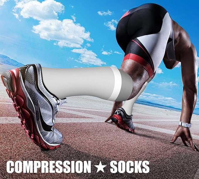 CHARMKING Compression Socks for Women & Men Circulation (3 Pairs) 15-20 mmHg is Best Support for Athletic Running Cycling