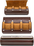 Watch Travel Case for Men Watch Roll for Travel Organizer and Display Watch Case - Swiss Espresso Vegan Leather Watch Case