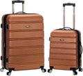 Rockland Melbourne Hardside Expandable Luggage with Spinner Wheels, Brown, 2 Piece (20/28)