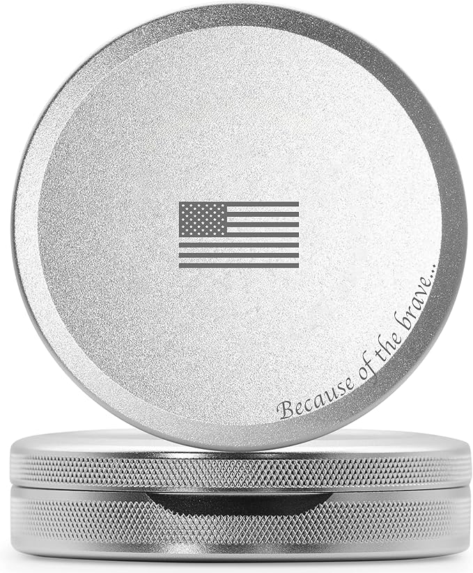 Metal Pouch Can | Metal Container | Slim EDC Pocket Tin | Airtight & Moisture-Resistant | Compact Daily Organizer | Pill Case & Travel Tin | Father’s Day Gift for Dad | (Insignia Ed, Silver, Tall)