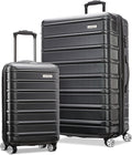 Samsonite Omni 2-2 Piece 19/28 Hardside Luggage with 360° Spinner Wheels - Scratch Resistant Hardshell - TSA, Airline-Approved - Expandable Polycarbonate Lightweight - Midnight Black