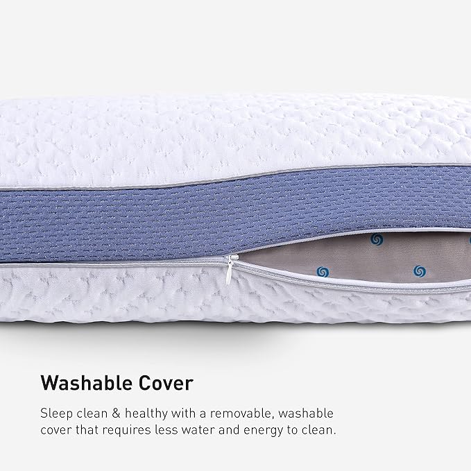 Bedgear Balance Cuddle Curve Performance Pillow - Size 3.0 - Moisture-Wicking Pillow for Side Sleepers - Medium Firmness Bed Pillow- Hypoallergenic, Washable Removable Cover - 20" W x 26" L x 6.5" H