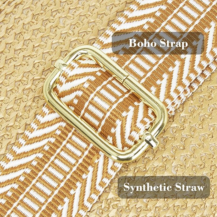 Haytijoe Summer Straw Purse Small Sling Bag RFID Blocking Crossbody Bags for Women Beach Raffia Bags Fanny Packs