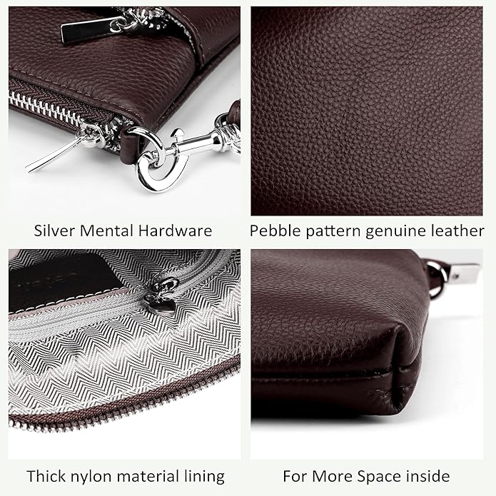 befen Genuine Leather Small Crossbody Purses for Women Travel Cross Body Bags Lightweight with Adjustable Shoulder Strap