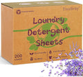 Freelivity Laundry Detergent Sheets, 200 Loads Eco-Friendly Laundry Soap Strips - No Plastic Jug Hypoallergenic Liquid Less Dissolvable Space Saving Sheets for HE machine, travel, home clothes washing