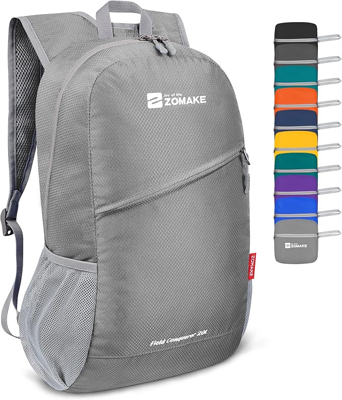 ZOMAKE Lightweight Packable Backpack 20L, Foldable Backpacks Small Daypack for Hiking Water Resistant Day Bag for Travel