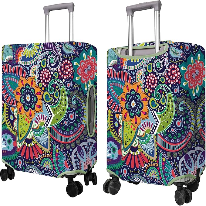Travel Luggage Cover Suitcase Protector Fits 18-32 Inch Wheel Covers PatternedTravel Related Items Flower Luggage Protector Elastic XL