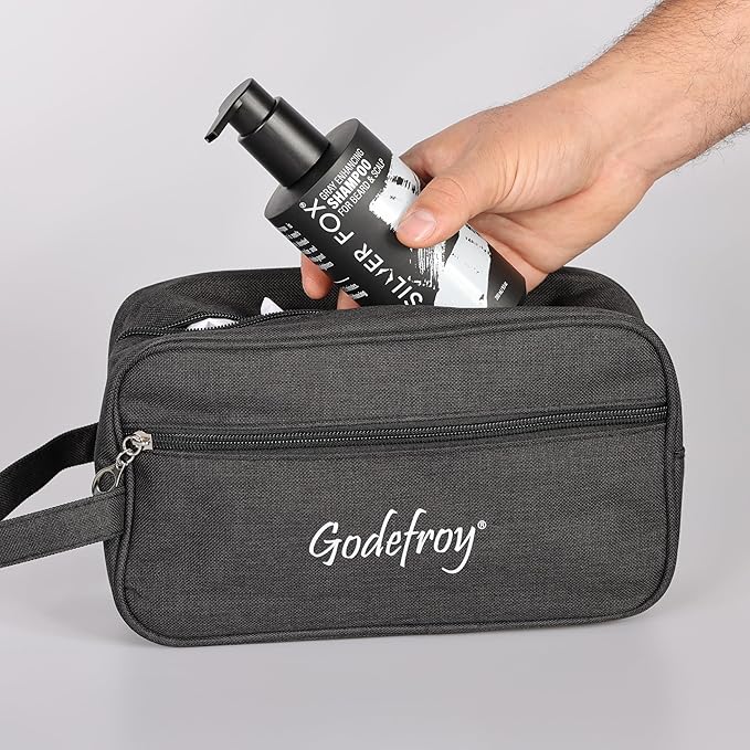 Godefroy Silver Fox Complete Men's Grooming Collection, Beard and Mustache Care Kit With Travel Bag, Gift For Men