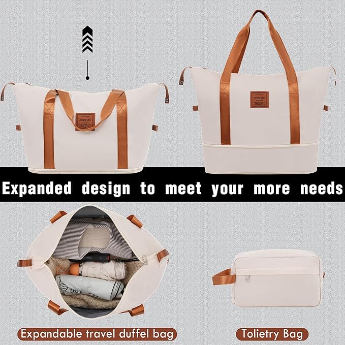 Merax Luggage Set 2 Piece Suitcase Sets with Spinner Wheel,Lightweight Hardside Expandable Travel Laggage with TSA Lock,Suitcase with Travel Bag(20"/24",Khaki & Brown)