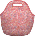 Sok It LunchTote Zippered Bag Insulated Neoprene Caddy (Blushing Blooms, Large 4.5 Quart Lunch Tote)