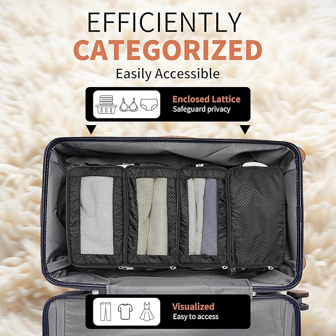 Suitcase Organizer Travel Bags Organizer for Luggage Compression Hanging Packing Cubes for Travel Carry on Closet (Bag Only)