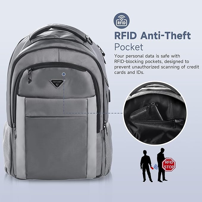 Multipocket TSA Travel Laptop Backpack for Men, Anti-Theft Business Daypacks, Airline Approved Personal Item Work Bag,Water Resistant 16 Inch Work Computer Backpack