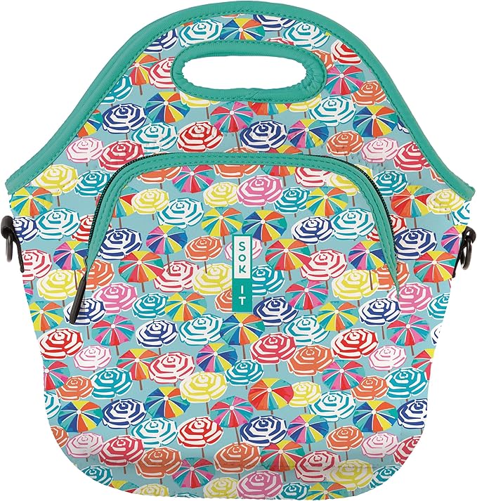 Sok It LunchTote Zippered Bag Insulated Neoprene Caddy (Sicilian Sunsets, X-Large 6.5 Quart Lunch Tote)