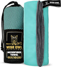 Wise Owl Outfitters Microfiber Camping Towel - Quick Dry Towel for Travel, Backpacking, Hiking, Beach, Gym & Yoga - Compact, Fast Drying & Lightweight