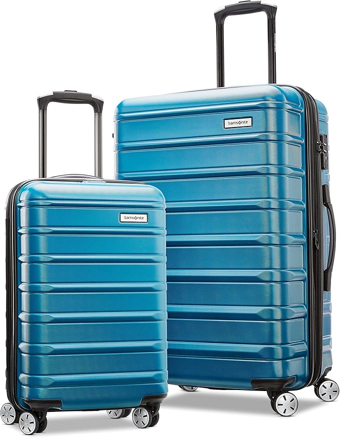 Samsonite Omni 2 Hardside Expandable Luggage with Spinner Wheels, 2-Piece Set (19/24), CARIBBEAN BLUE