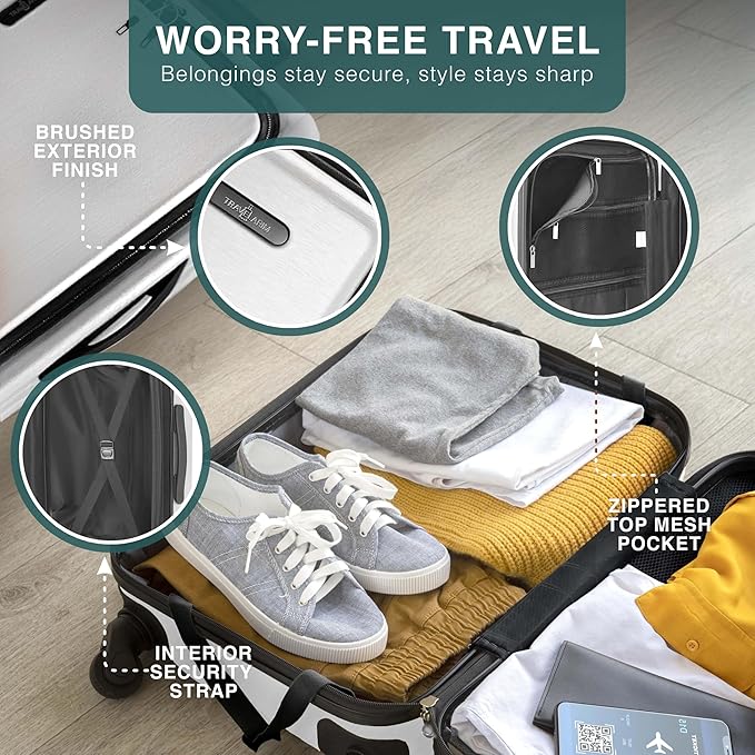 Luggage Sets 3 Piece, 22 Inch Carry on Luggage and 28 Inch Suitcases with Wheels Spinner, Durable Hard Shell Suitcase Set, Expandable Travel Suitcase, White