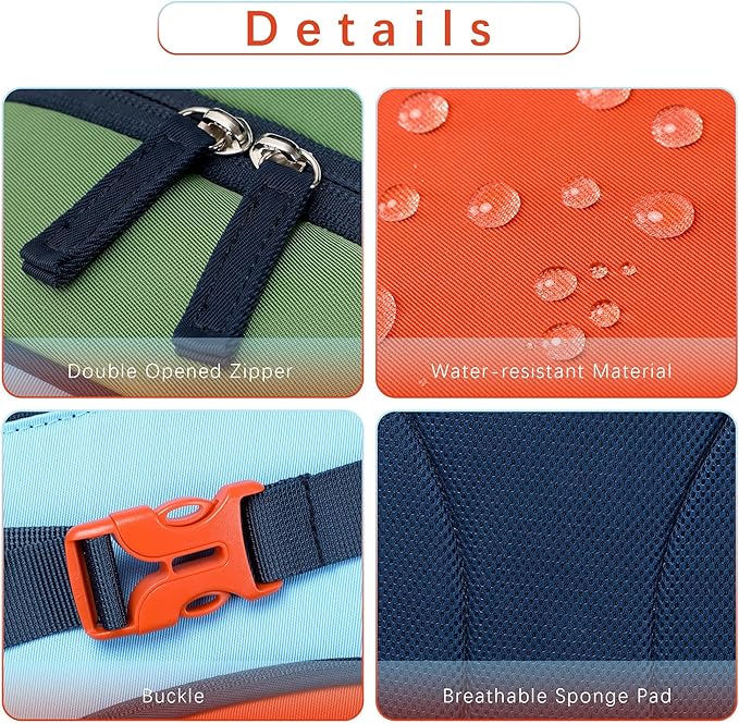 Lightweight Kids Backpack for School Kindergarten Elementary Backpacks for Boys Ages 6-8-10(Orange Blue)