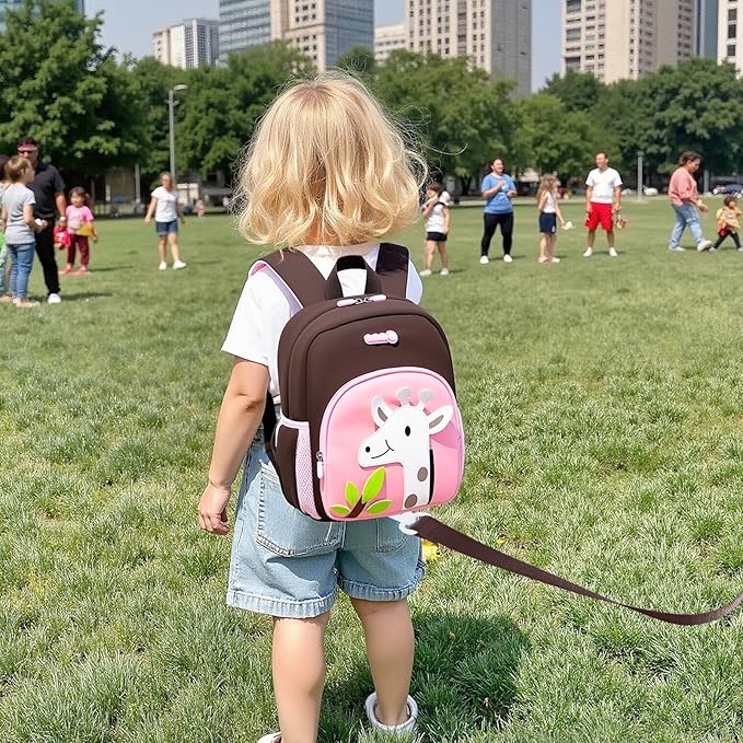 Padgene Toddler Harness Backpacks Safety Leash Kids Anti Lost Kindergarten Preschool Backpack Neoprene Lightweight Animal Schoolbag 3D Cartoon Dinasour Mini Travel Bag for Boys Girls Ages 3-5