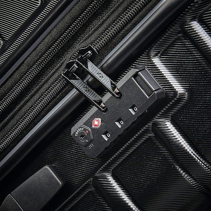 Samsonite Omni 2-2 Piece 19/28 Hardside Luggage with 360° Spinner Wheels - Scratch Resistant Hardshell - TSA, Airline-Approved - Expandable Polycarbonate Lightweight - Midnight Black