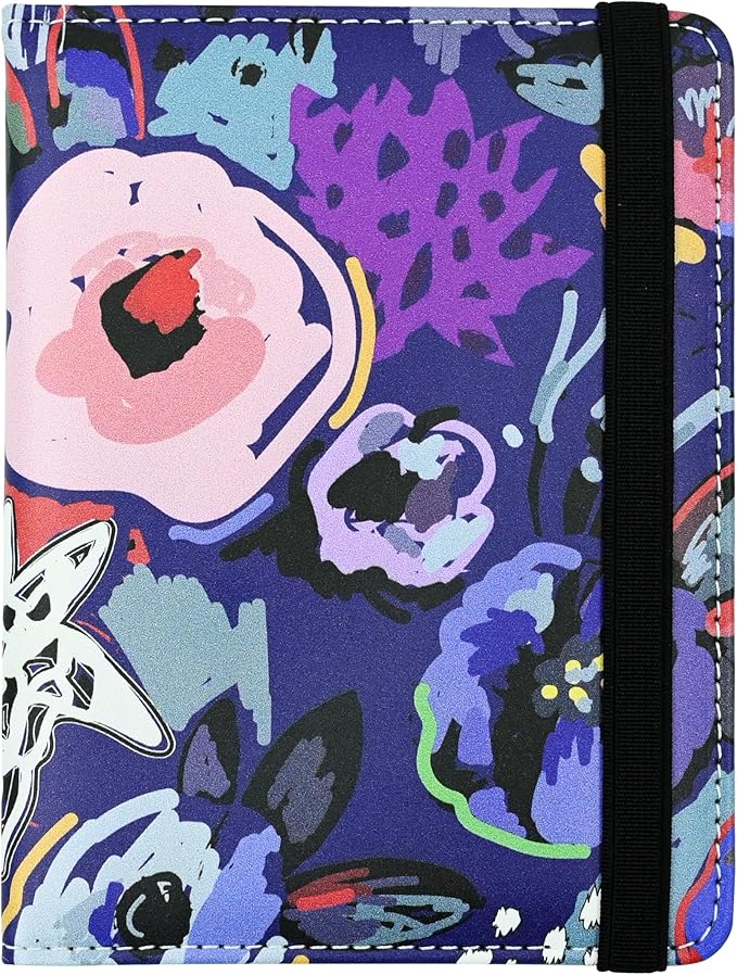 Passport Holder for Women and Men PU Leather Passport Cover for Travel (Floral)