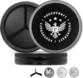 Metal Pouch Can | Metal Container | Slim EDC Pocket Tin | Airtight & Moisture-Resistant | Compact Daily Organizer | Pill Case & Travel Tin | Father’s Day Gift for Dad | (Insignia Ed, Black, Tall)