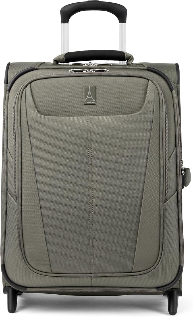 Travelpro Maxlite 5 Softside Expandable Upright 2 Wheel Carry on Luggage, Lightweight Suitcase, Men and Women, Slate Green, Carry On 20-Inch