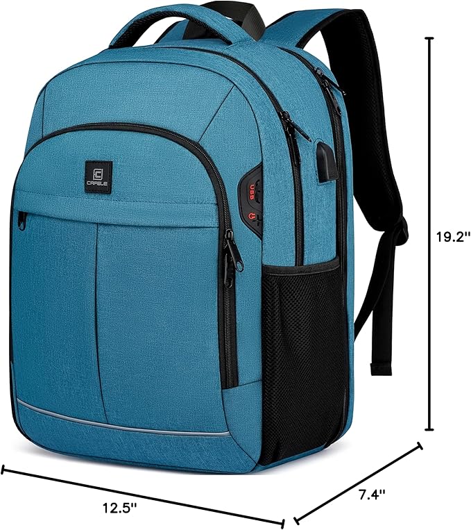 Backpack,Bookbag for Men and Women, 17.3 inch TSA Water Resistant Business Travel Laptop Backpack,Durable College School Backpack Bookbag for Teens, Lake blue