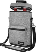 opux Wine Bag 2 Bottle Wine Tote Carrier, Insulated Wine Cooler Bag for Travel Picnic, Leakproof Portable Padded Case, Wine Gifts For Women Men Wine Lovers Christmas, Heather Gray