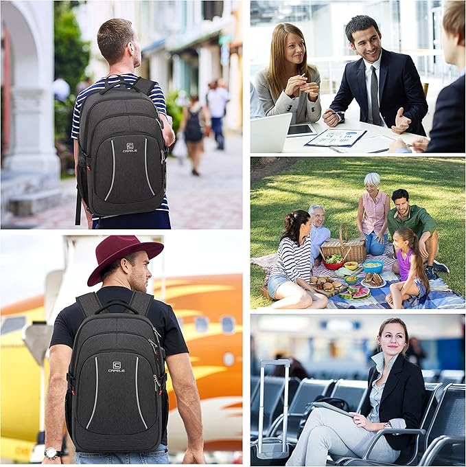 Backpack,17.3in Durable Travel Laptop Backpack, College Backpack,RFID Anti Theft Pocket Big Business Computer Bag,Water Resistant School Bookbag for Teens Men Women,Gifts Grey