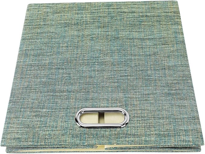 Posprica Storage Basket Bins,11×11×11 Foldable Storage Cube Boxes Fabric Drawer for Closet Shelf Cabinet Bookcase - Set of 4,Teal