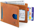 SERMAN BRANDS RFID Blocking Slim Bifold Genuine Leather Thin Minimalist Front Pocket Wallets for Men Billfold Wallet Men Gift