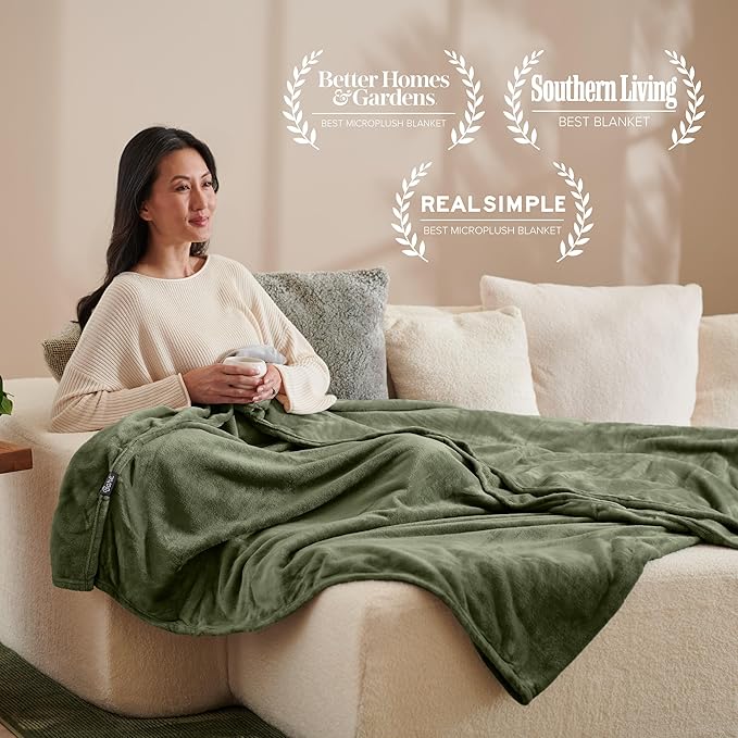 Bare Home Fleece Blanket - King Size - Ultra-Soft Lightweight for Bed, Sofa, and Couch - Luxury Microplush - Cozy Warm Blanket (King, Cypress)