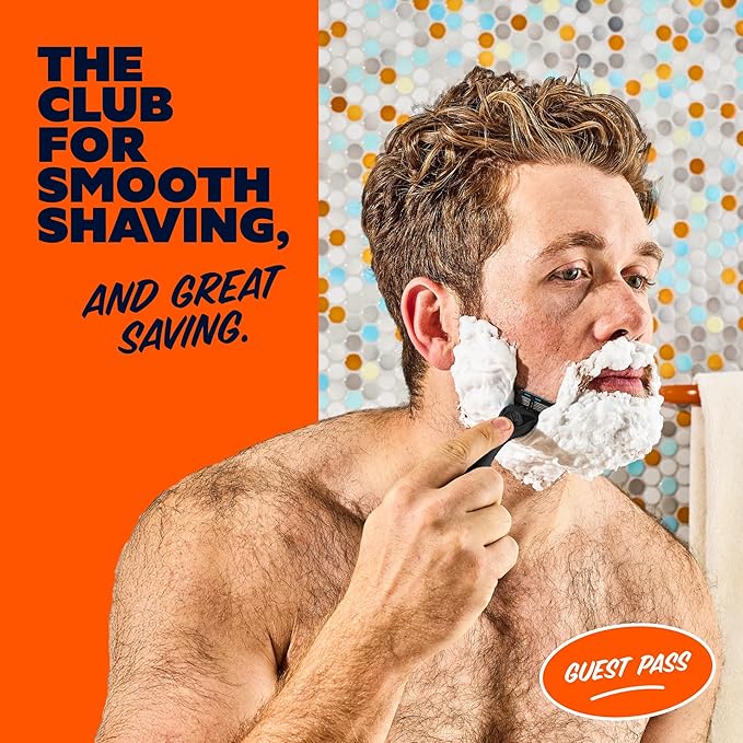 Dollar Shave Club | The Guest Pass Shave Set | 2 Swift Rinse Refill Cartridges, 1 Handle (Black), 1 Razor Cover, Razors for Men