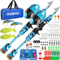 ODDSPRO Kids Fishing Pole Pink, Portable Telescopic Fishing Rod and Reel Combo Kit - with Spincast Fishing Reel Tackle Box for Girls, Youth