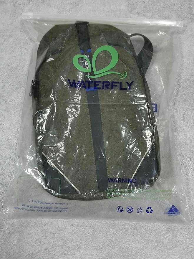 WATERFLY Small Crossbody Sling Backpack Anti Theft Backpack for Traveling Chest Shoulder Bag