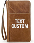 Top Grain Leather Customizable Travel Passport Wallet Holder for Man & Woman, Handmade for 4 Passports & Multi Cards, RFID Blocking Large Capacity for Cards/Passports/Tickets