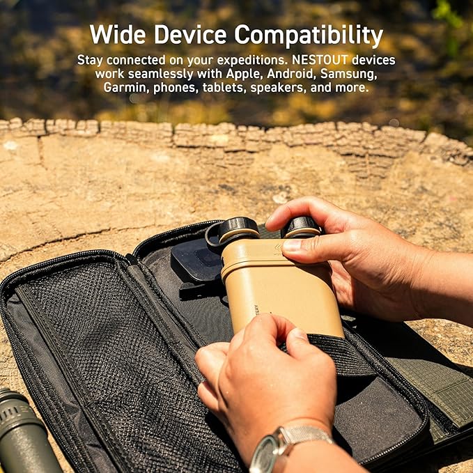 ELECOM NESTOUT Rugged Power Bank, 15000mAh Outdoor Charger, 32W USB-C Fast Charging PD, Waterproof IP67, Durable Shockproof, Battery Pack for iPhone Tablet Hiking Travel Camping (Black, 15000mAh)