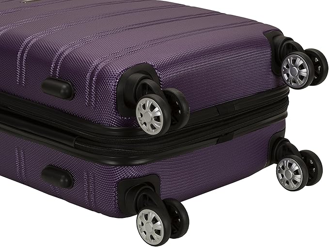 Rockland Melbourne Hardside Expandable Luggage with Spinner Wheels, Purple, 2 Piece (20/28)