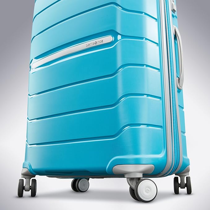 Samsonite Freeform Large Checked Luggage with Dual 360° Spinner Wheels - TSA Lock, Airline-Approved - Lightweight Durable Polypropylene Expandable Hardshell - Ocean Blue