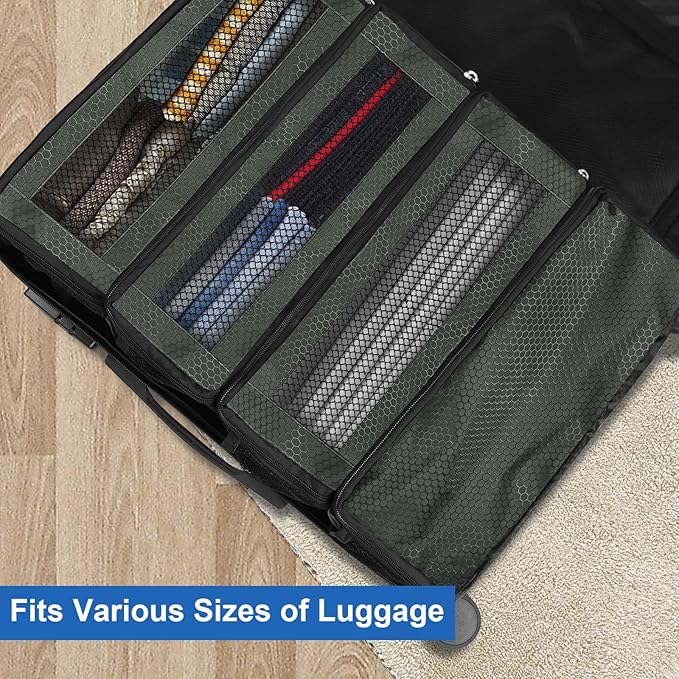 Suitcase Organizer, Travel Luggage Organizer Portable Hanging Travel Shelves Collapsible Hanging Packing Cubes for Carry on Suitcase
