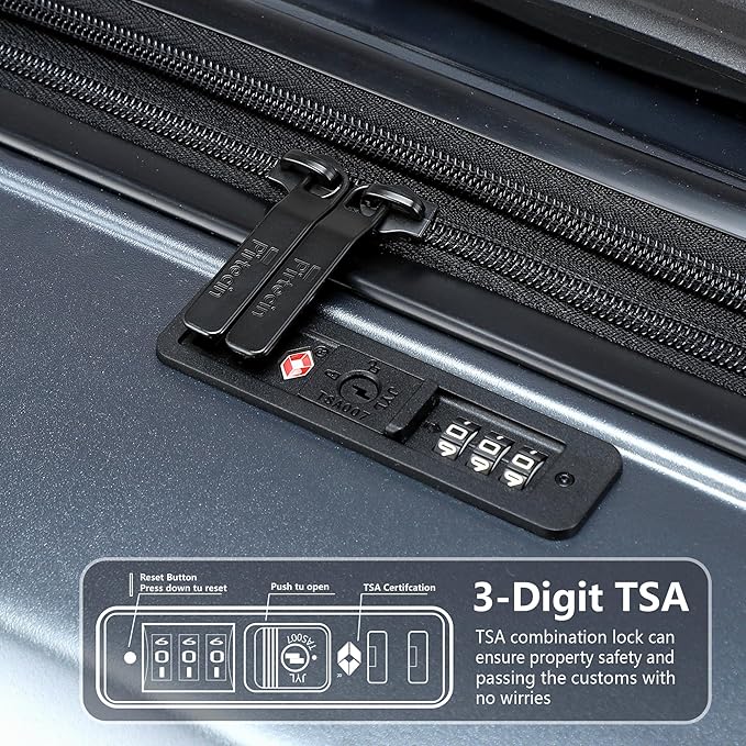 28 Inch Luggage with Spinner Wheels, Lightweight Expandable PC Hardside Large Checked Luggage with TSA Lock, Durable Rolling Suitcase, Gray