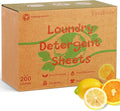 Freelivity Laundry Detergent Sheets, 200 Sheets Lemon Orange - Eco-Friendly Hypoallergenic Plastic-Free LiquidLess Clothes Washing Detergent Supplies for Save Space Travel Camping