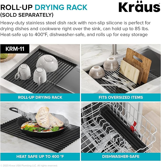 KRAUS Bellucci 18-inch Granite Workstation Drop In Top Mount Single Bowl Kitchen Sink in White with Accessories, KGTW12-18WH