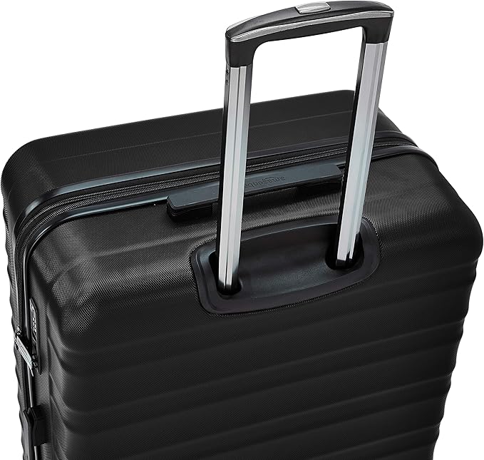 Amazon Basics 2 Piece Set (20", 28") With TSA Locks, Hardshell Suitcases With Four Multi-directional Wheels, Expandable For Up to 25% More Space, With Scratch-Resistant Surface, Black