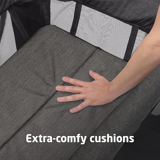 Maxi-Cosi Swift Baby Playard with Mat, Baby Playpen, Play Yard with Bassinet, Portable Playpen for Babies and Toddlers, Classic Graphite