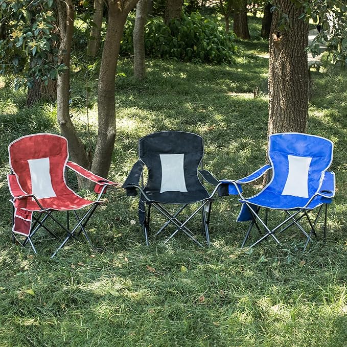 Mesh Folding Camping Chairs for Adults, Oversized Portable Outdoor Chairs, Weight Capacity 325 lbs with Cup Holder, Storage Pocket, Carry Bag