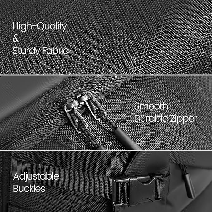 Large Travel Backpack for Men 40L, Carry On Backpack TSA 17.3 Inch Laptop Mochila Flight Approved, Large Business Daypack Waterproof,Carry on bag Weekender College for Men Women, Black